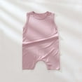 thumbnail image 2 of Besolor Infant Girl Boy Summer One Piece Romper Bodysuit Toddler Solid Sleeveless Summer Jumpsuit Baby Clothes, 2 of 5