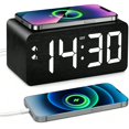 thumbnail image 1 of Reloj despertador URAYCO de madera con cargador inalámbrico de 10 W y puertos USB, 1 of 9