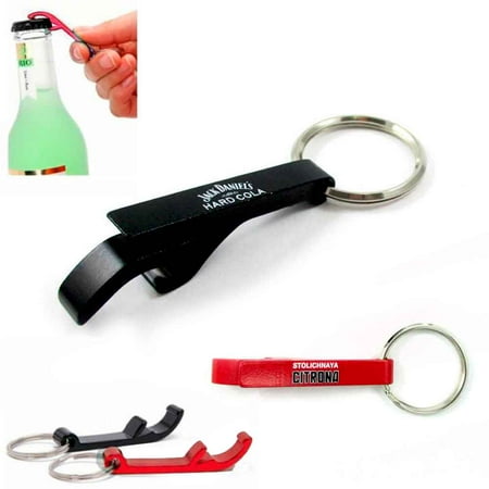 Beer Key Chain Bottle - 1 New Can Opener Key Chain Aluminum Beer Bottle Cap Beverage Ring Black Red