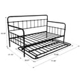 thumbnail image 5 of Black Daybed with Trundle Bed Twin Size, SEGMART Metal Trundle Bed Frame Twin Daybed Frame, Space-Saving Twin Daybed with Metal Slat Support, Daybed for Bedroom Guest Room, No Box Spring Needed, 5 of 10