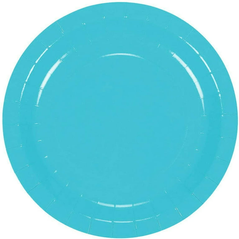  CUSINIUM [24 pcs 10 Pastel Blue Paper Banquet Large Plates  with [50 pcs] 3-ply Pastel Blue Party Napkins : Health & Household