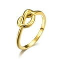 thumbnail image 2 of CILENON Silver Ring Women Men Ring Knotted Heart Titanium Steel Female Ring Jewelry Gift Finger Ring Set Chunky Gold Rings Ring for Women(Gold,6), 2 of 6