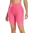thumbnail image 2 of Women's Sexy Capri-Length Yoga Leggings – Bubble-Texture Butt-Lifting Fitness Pants for Pilates, Stretching & Studio Workouts,Pink M, 2 of 5