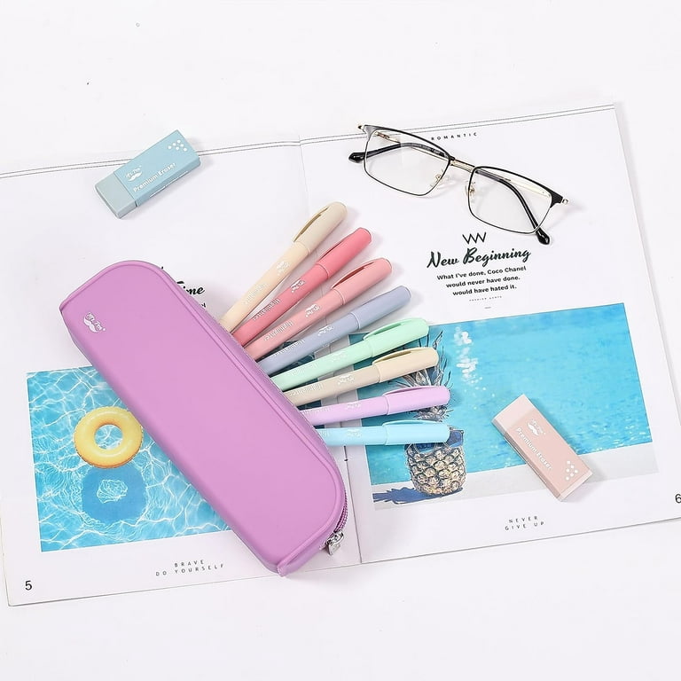 Mr. Pen- Silicone Pencil Case, Magenta-Pink Pencil Pouch, Pencil Case  Small, Pencil Pouch Aesthetic, Silicone Pencil Pouch, Pencil Case  Aesthetic