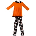 thumbnail image 2 of Toddler Girls 3 Pieces Set Halloween Outfit Long Sleeve Top Pants Scarf ClothingOrange 2T XS (P400483P), 2 of 4