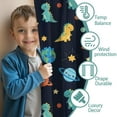 thumbnail image 3 of Blackout Kids Curtains,Dark Blue Dinosaurs Space Pattern Childrens Insulated Curtains Set Of 2,Bedroom Essentials,Toddler Room Decor 52"x84", 3 of 5