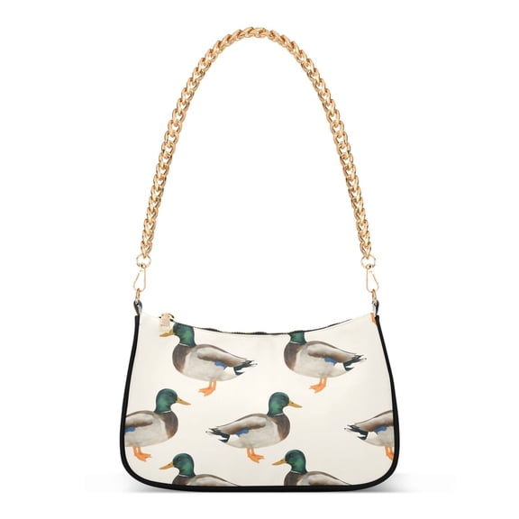 ALAZA Vintage Mallard Ducks Women's Chain Shoulder Bag Hobo Handbag Tote Crossbody Purse