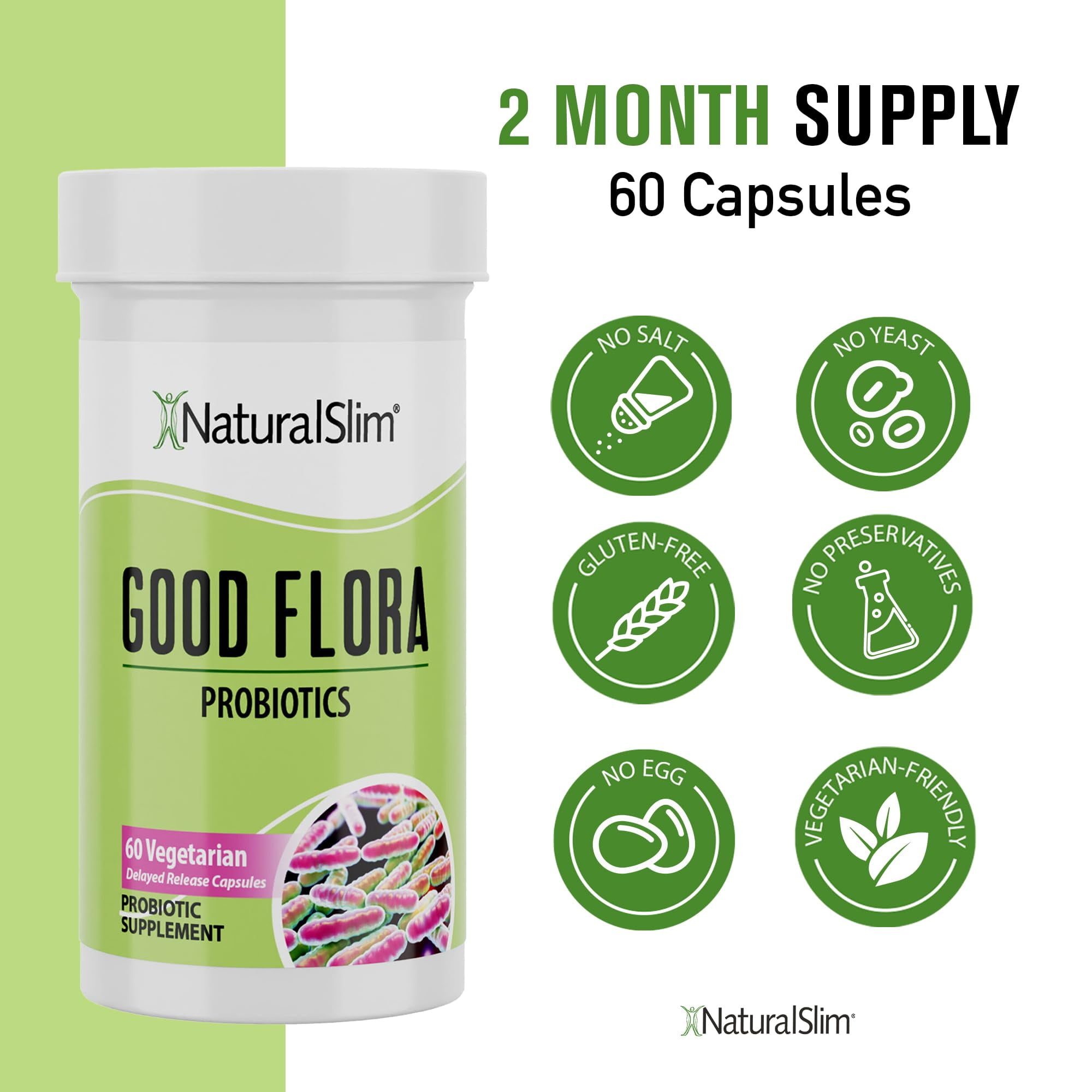 NaturalSlim Good Flora Gut Restore Probiotic, Natural Digestion