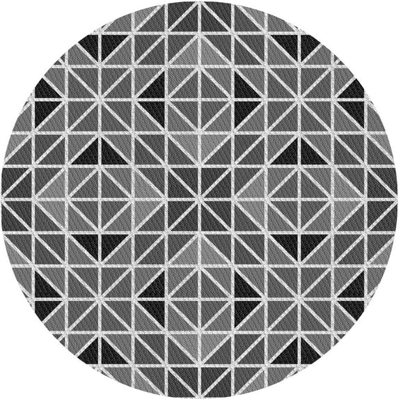 Ahgly Company Indoor Round Patterned Gray Cloud Gray Area Rugs, 5' Round