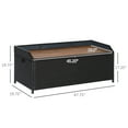 thumbnail image 3 of Outsunny Patio Wicker Storage Bench Box with Natural Wood Top Lid Coffee, 3 of 10