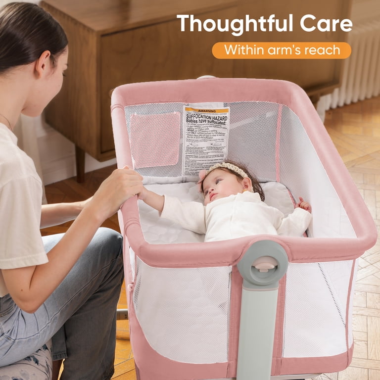Babyeap 3-in-1 Bassinet Bedside Sleeper, Height Adjustable photo 2