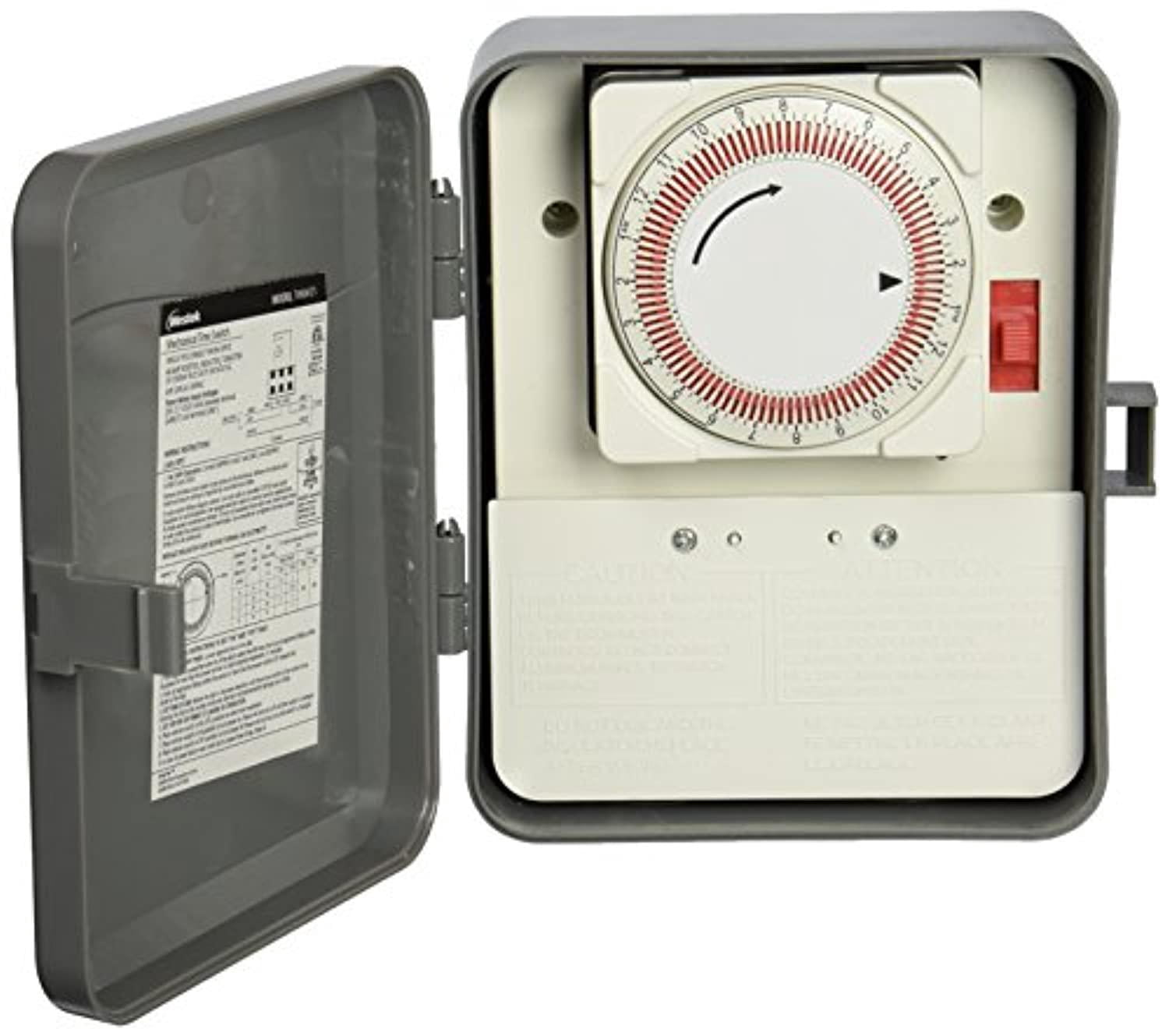 westek thwh21 250 volt spst 25 amp hardwire indoor heavy duty water heater timer switch, gray