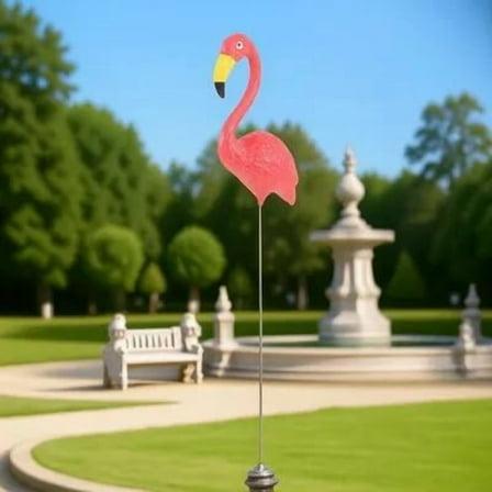 Niceauty Resin Flamingo Yard Decor Red Outdoor Garden Ornament for Flower Pot Decoration