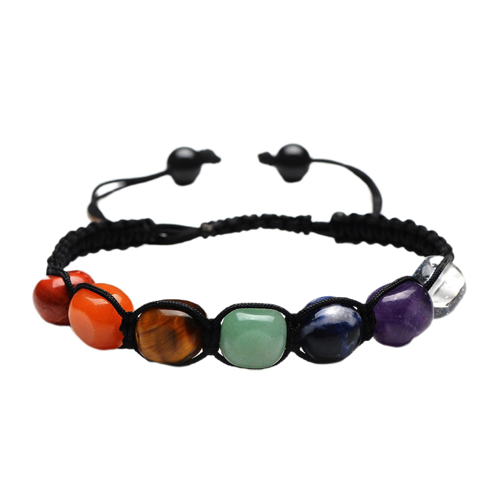 7 Chakra Bracelet Reiki Healing Crystal Gemstone Yoga Energy Handmade wire wrap 