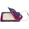 thumbnail image 2 of Hirioo Colorful Snake Print Leather Luggage Tag with Stainless Steel Loop ,Privacy Flap and Address Card for Travel Bag Suitcase-1, 2 of 5