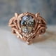 thumbnail image 2 of Anillo de compromiso con diamantes rojos y oro rosa de 18 quilates con incrustaciones de ópalo para mujer, chapado en Europa y América, 2 of 5