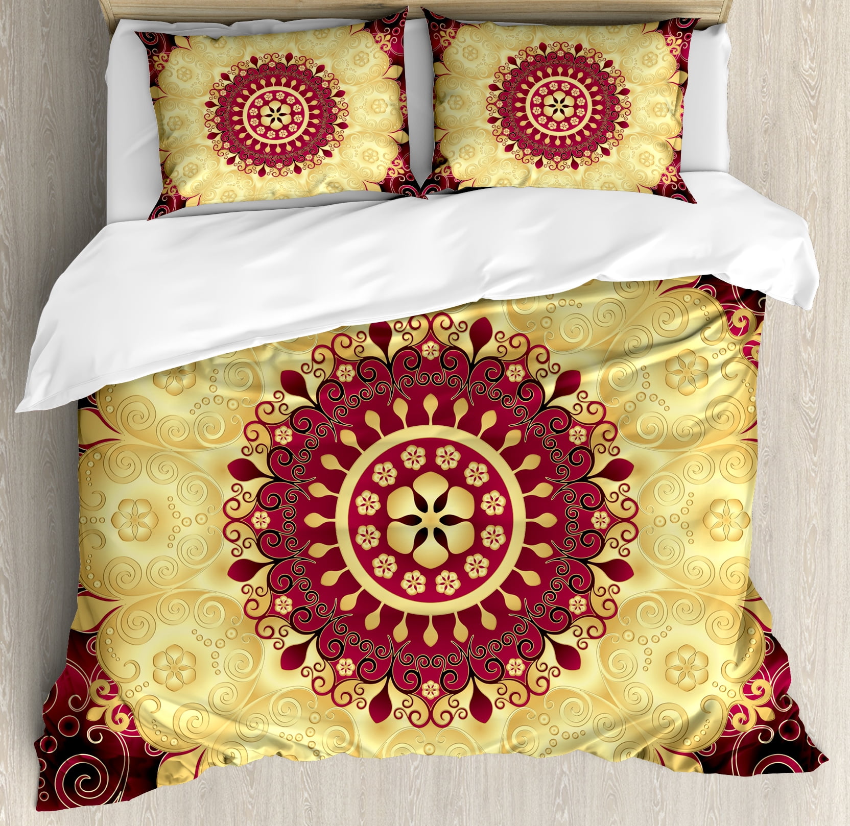 Purple Mandala Duvet Cover Set Ethnic Pattern With Baroque