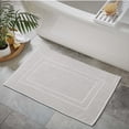 thumbnail image 3 of Feather and Stitch New York Modern Solid Print Silver 100% Premium Ring-Spun Long-Staple Cotton Bath Mats, 30" x 21", Fade Resistant (2 Count), 3 of 4