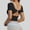 *Black, variant on Women's Crisscross Back Scoop T-Shirt, Short Sleeve Slim Fit Casual Tee Black,Womens Plus M