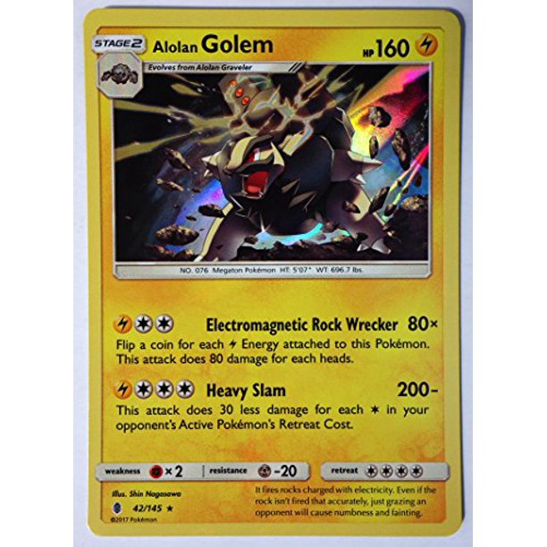 Pokemon Sun Amp Moon Guardians Rising Alolan Golem 42 145 Holo Rare Mint New
