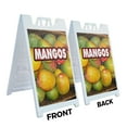 thumbnail image 2 of A-frame Sidewalk Coroplast Mangos 24" x 36" Double Sided A-Frame Sidewalk Sign, Includes 2 Installed Vinyl Decals | Foldable Portable White Signicade Sandwich Board Signs, 2 of 5