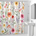thumbnail image 4 of Flowers Fabric Shower Curtain Spring Scenery Washable Shower Curtains for Bathroom, Waterproof Bath Curtain with Hooks Home Decor 72x72in, 4 of 8
