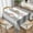 Gray White Stripes, variant on Blue Stripes, White Stripes, Soft Tablecloth Square Dinng Table Covers for Kitchen & Table Linens 52" x 52"