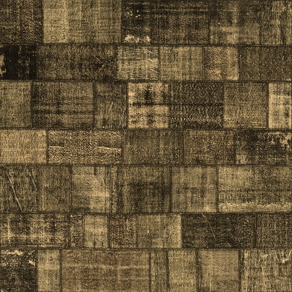 Ahgly Company Indoor Square Patchwork Brown Transitional Area Rugs, 5' Square