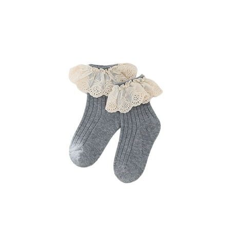 

Kuriozud Kid Ribbed Sock Pair Solid Color Middle Length Stockings