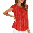 thumbnail image 1 of Birdeem T-Shirt Ample pour Femmes à Manches Courtes, Col Rond, Uni Imprimé, 1 of 5