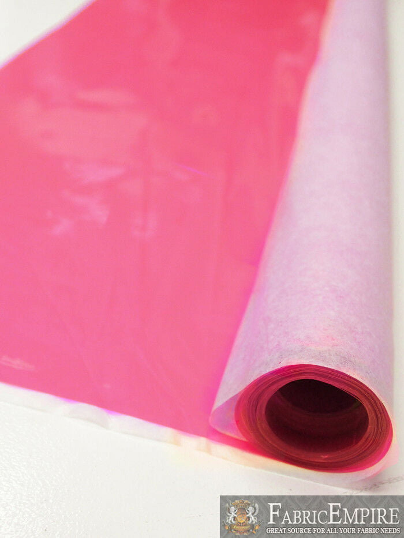 30 Gauge Pink Tinted Plastic Vinyl Fabric 48" Wide Sold By The Yard