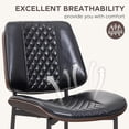 thumbnail image 4 of Dining Chairs Set of 2, Upholstered PU Leather Armless Dining Chair, Mid Century Modern Dining Room Chairs, Retro Walnut Bentwood Kitchen Chairs with Metal Legs and Adjustable Feet, Black, 4 of 5