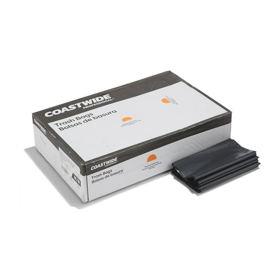 Staples Coastwide Professional 20-30 Gallon Trash Bag 30" x 36" Low Density 1.35 mil Black 150