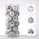 thumbnail image 1 of Taotanxi - Juego de 24 adornos navideños para árbol de Navidad (6 cm, mini bolas irrompibles) (plateadas), 1 of 4