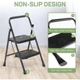 thumbnail image 4 of 2 Step Ladder Foldable, Sturdy Step Stool Ladder with Anti-Slip Pedal, Portable Lightweight Folding Step Tool, Black, 4 of 7