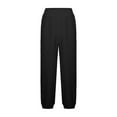 thumbnail image 3 of Boys Girls Fuzzy Fleece Pajama Pants Elastic Waist Wide Leg Baggy Sweatpants Kids Winter Warm Trouser New Girls School Uniform Pants Wide Leg Black 14 Years, 3 of 9