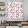 thumbnail image 4 of Pink Beige Flowers Sheer Curtains 54 Inches Long, Spring Floral Elegant Pastoral Botanical Light Filering Curtains, Breathable Simi Curtain Privacy Drapes for Kitchen Bathroom Small Window Treatment, 4 of 9
