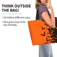 thumbnail image 2 of Pofeuu Halloween Bats Print Reusable Grocery Bags - Washable, Foldable, Packable Tote, Large Handles, Heavy Duty, Zippered Top Pouch, 2 of 8