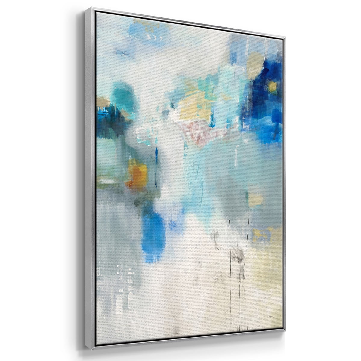 Celeste Motion I Framed Premium Gallery Wrapped Canvas - Ready to Hang - 17 x 25 - Silver Floating Frame