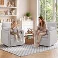thumbnail image 3 of Bonzy Home 2-Pack 360° Swivel Glider Recliner Chair, Manual Rocking Recliner with Side Pockets & Armrest Bags, Compact Chair for Living Room，Gray, 3 of 7