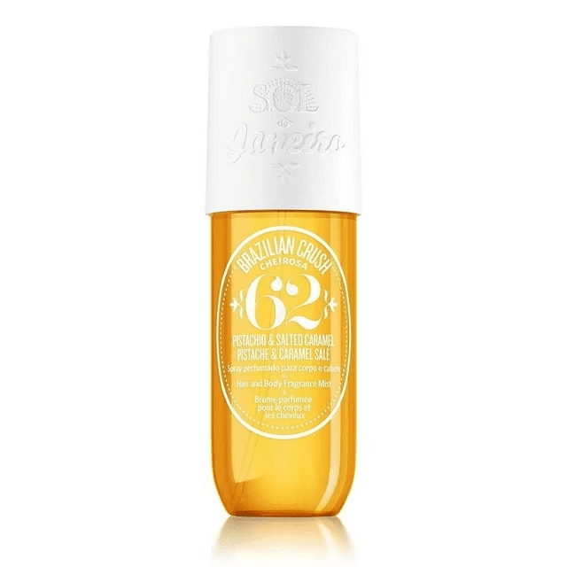 Brazilian Crush Cheirosa 62 Perfume Mist, Fragrance Body Mist, Vanilla & Salted Caramel Hair & Body Perfume Spray