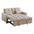 thumbnail image 2 of Devion Furniture Modern Velvet Sleeper Sofa with Cup Holder in Beige, 2 of 20