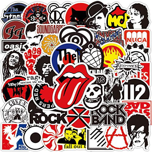 Band Stickers 100PCS Rock and Roll Music Stickers Pack Vinyl Waterproof Stickers 