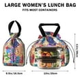 thumbnail image 5 of Boho Bohemia Flower Drawstring Lunch Bag Women - Drawstring Lunch Bag Insulated for Work Office - Stain-Resistant Large Lunchbags for Women with Multi-Pockets, 5 of 6
