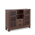 thumbnail image 4 of Visentor 42 Inch Console Table, Buffet Sideboard, Kitchen Dining Room Storage Cupboard Storage Cabinet with Glass Doors, Walnut, 4 of 7