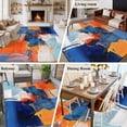 thumbnail image 5 of 8'x10' Area Rugs, Orange Blue Indoor Outdoor Area Rug for Living Room Bedroom, Modern Abstract Geometric Oil Painted Washable Bathroom Rugs Kitchen Floor Carpet Mats Home Decor Aesthetic, 5 of 8