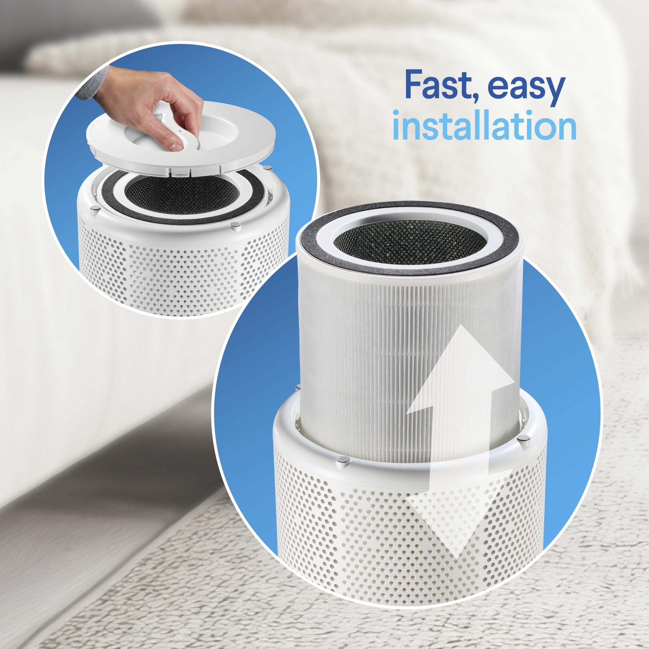 Clorox Air Purifier Replacement Filter for Turbo + Large Room Unit, True HEPA, 1,650 Sq. Ft. Capacity, Lasts 6-12 Months, Fits Model 11091