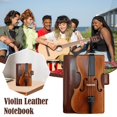 thumbnail image 4 of Vintage Violin Faux Leather Notebook Retro Musician Journal With Musical Note C8y6 Collect For Musicians Notebook Gift Violinist, 4 of 8
