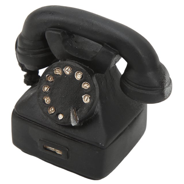 Mini Teléfono De Escritorio Vintage, Teléfono En Miniatura Simulación Exquisita Libre De Tóxicos Para Casa De Muñecas 1/6 1/12 ANGGREK Vintage Mini Desk Phone