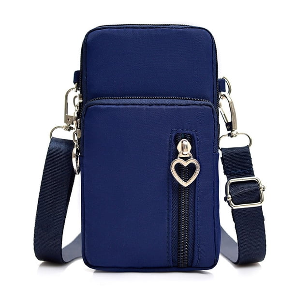 Bolso bandolera pequeño para móvil para mujer, bolso bandolera para móvil, bolso para móvil para llevar a todas partes, bolso para móvil con bandolera, para mujer azul oscuro